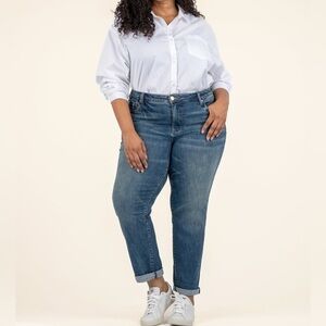 Kut From The Kloth Catherine High Rise Boyfriend Jeans Plus Size Medium Wash